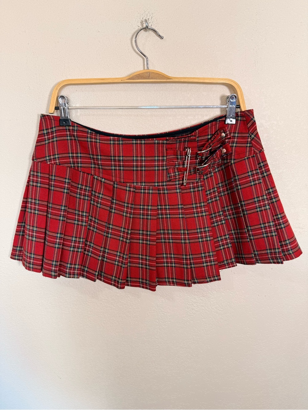 Lip Service Red Plaid Vntg Hot Topic Goth Grunge School Girl Plaid Micro Skirt
